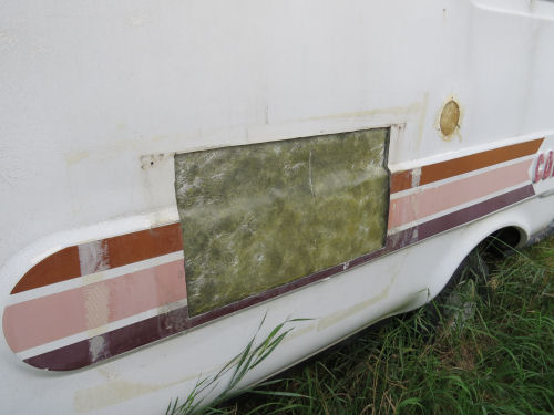 fiberglassing a large hole in a trailer wall